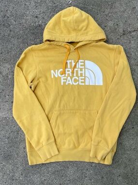 The North Face Mens M Pullover Hoodie Yellow Logo Gorpcore Normcore Rare